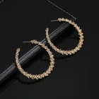 Серьги-кольца золотого и серебряного цвета, простые круглые ажурные модные персонализированные подарочный набор украшений для ушей для свадьбы и вечеринки