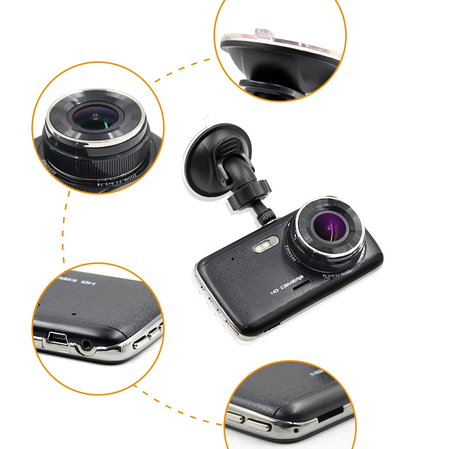 Caroad 4.0&quot Full HD 1296P Car DVR Camera Dual Lens Dash Cam IPS Screen Video Recorder Registrator Night Vision Camcorder | Автомобили