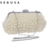 sekusa evening bags crystal small women bag cross body clutch bags and purses beaded diamond evening bags for party wedding