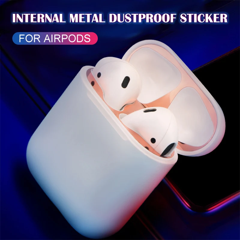 Лидер продаж металлический пылезащитный стикер для Apple AirPods чехол