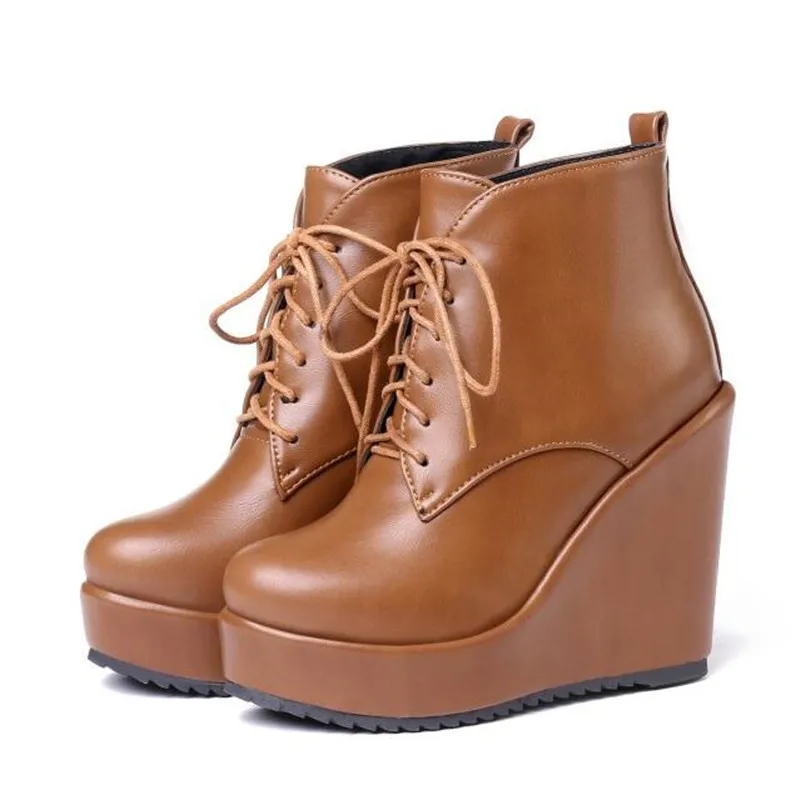 winter New pattern Cashmere Keep boots Slope heel Thick bottom Frenulum High-heeled Round head Waterproof Women Boots