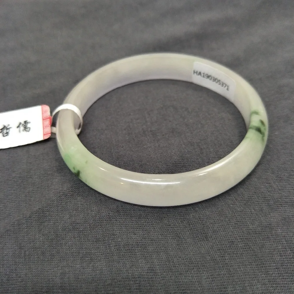 

Send A certificate natural Jadeite bracelets carved white green purple tricolor 54-61mm elegant bracelet jewelry gifts