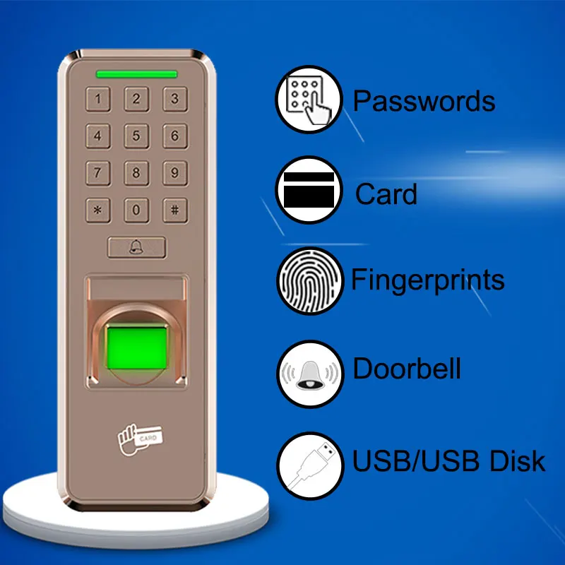 Биометрический замок отпечатков пальцев USB устройство контроля доступа время
