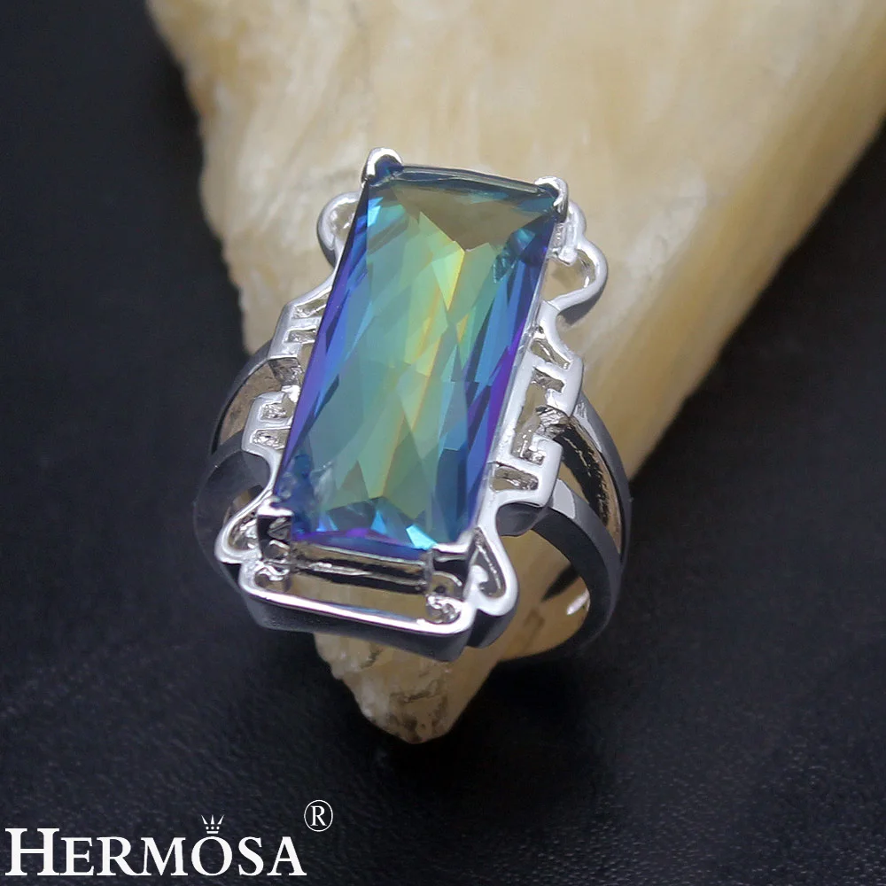 Классические модные кольца Hermosa для помолвки вечевечерние банкета серебристого