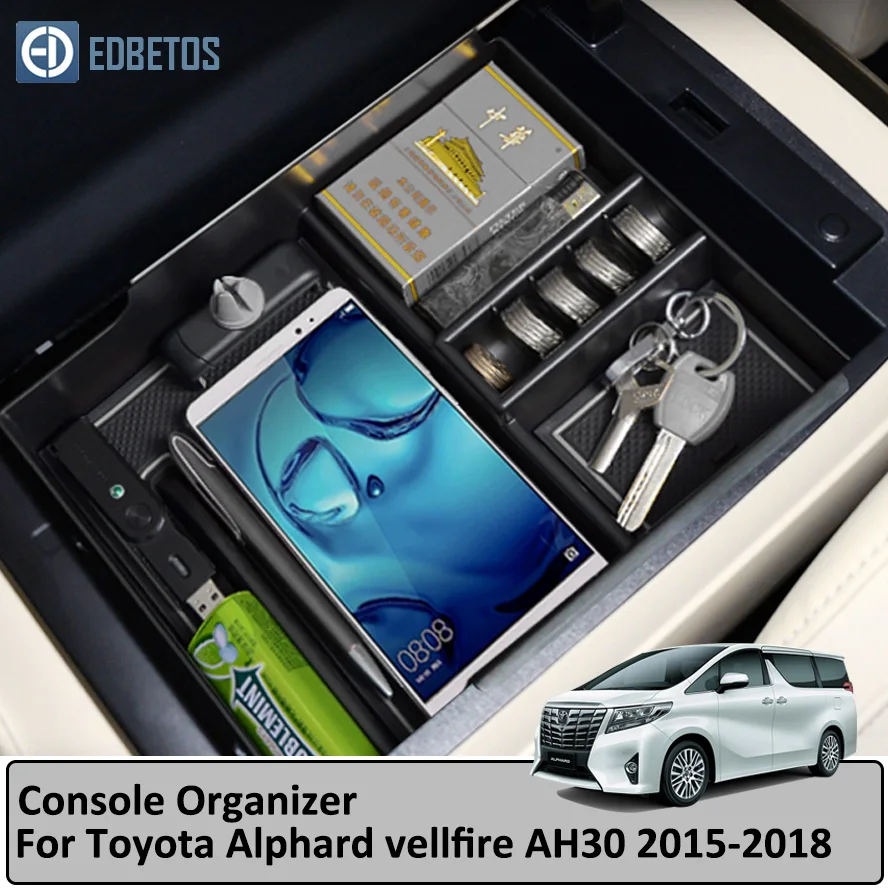 Для Toyota Alphard vellfire AH30 подлокотник коробка для хранения- центральная консоль органайзер для хранения TIDING чашка для монет держатель