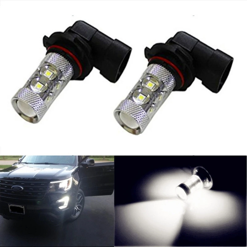 

2X 50W Super Bright 10 SMD H8 H11 Vehicle LED White Day Driving Fog Light Car Led Bulb Lamp running lights