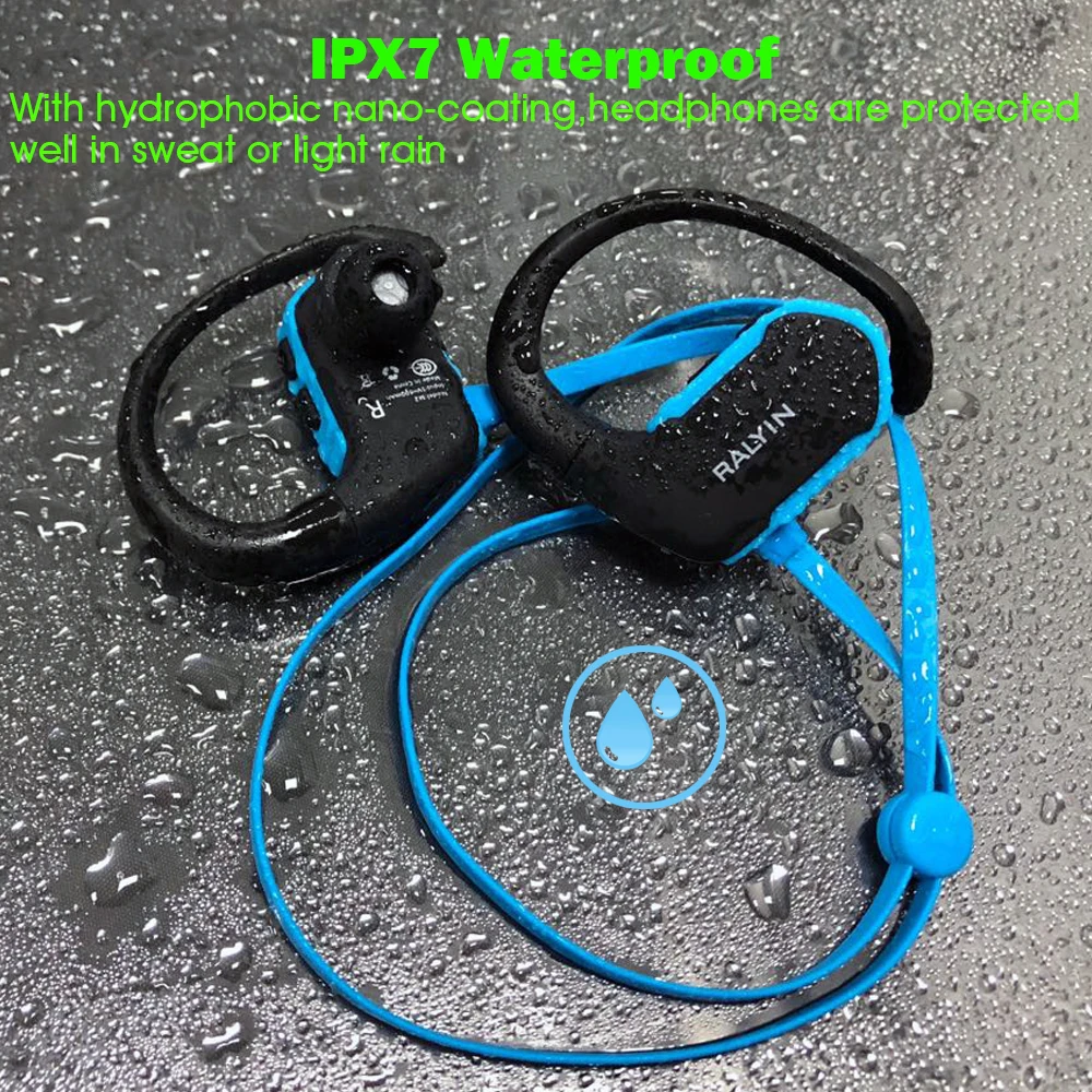 Ralyin, 8G, Mp3 плеер, IPX7, водонепроницаемые, беспроводные наушники, спортивные, bluetooth, 4,2, наушники, MP3 гарнитура, наушники с микрофоном для xiaomi