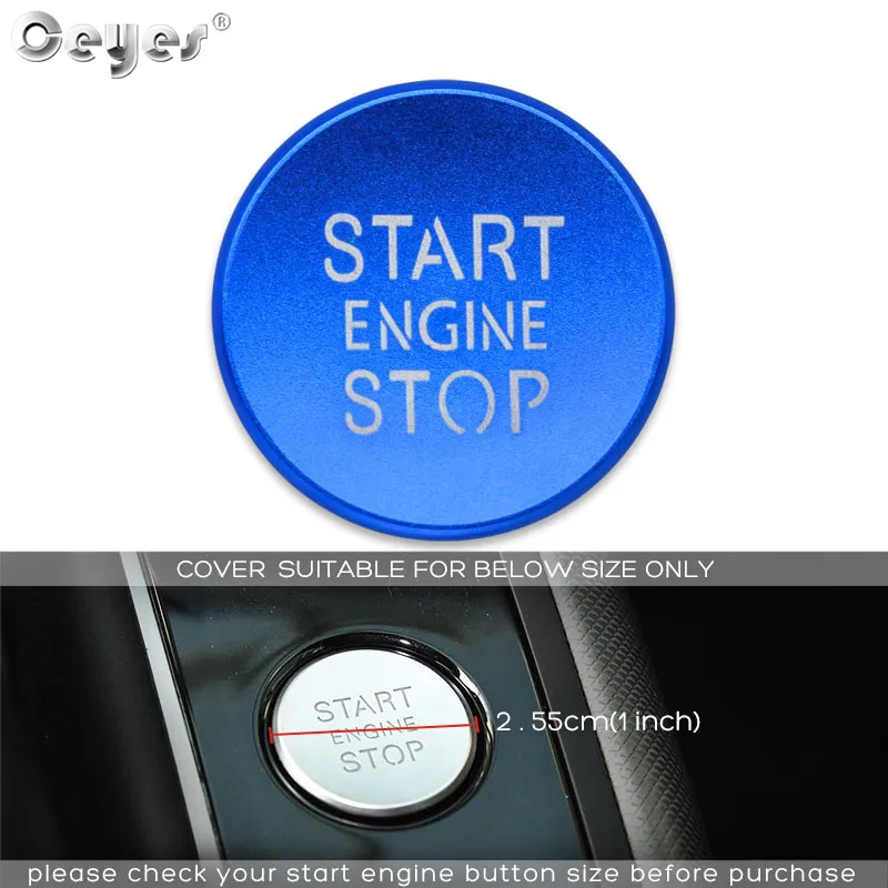 Blue Button Cover Ceyes наклейки для автомобиля аксессуары кольцо авто двигатель кнопка запуска стоп чехол для Audi A6 B8 A6L Q5 8R A4 C7 B9 A7 BT - Название цвета: Blue Button Cover