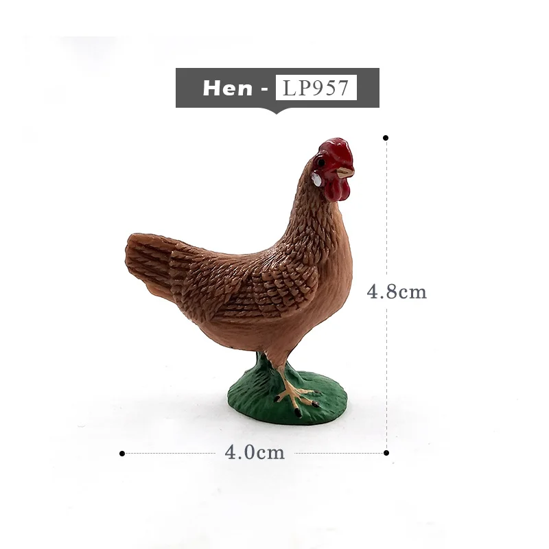 Hen Маленькая овечка Лебедь петух модель животного Петух Курица овца фигурка курица домашний декор миниатюрное украшение для сада в виде Феи аксессуары - Цвет: Hen