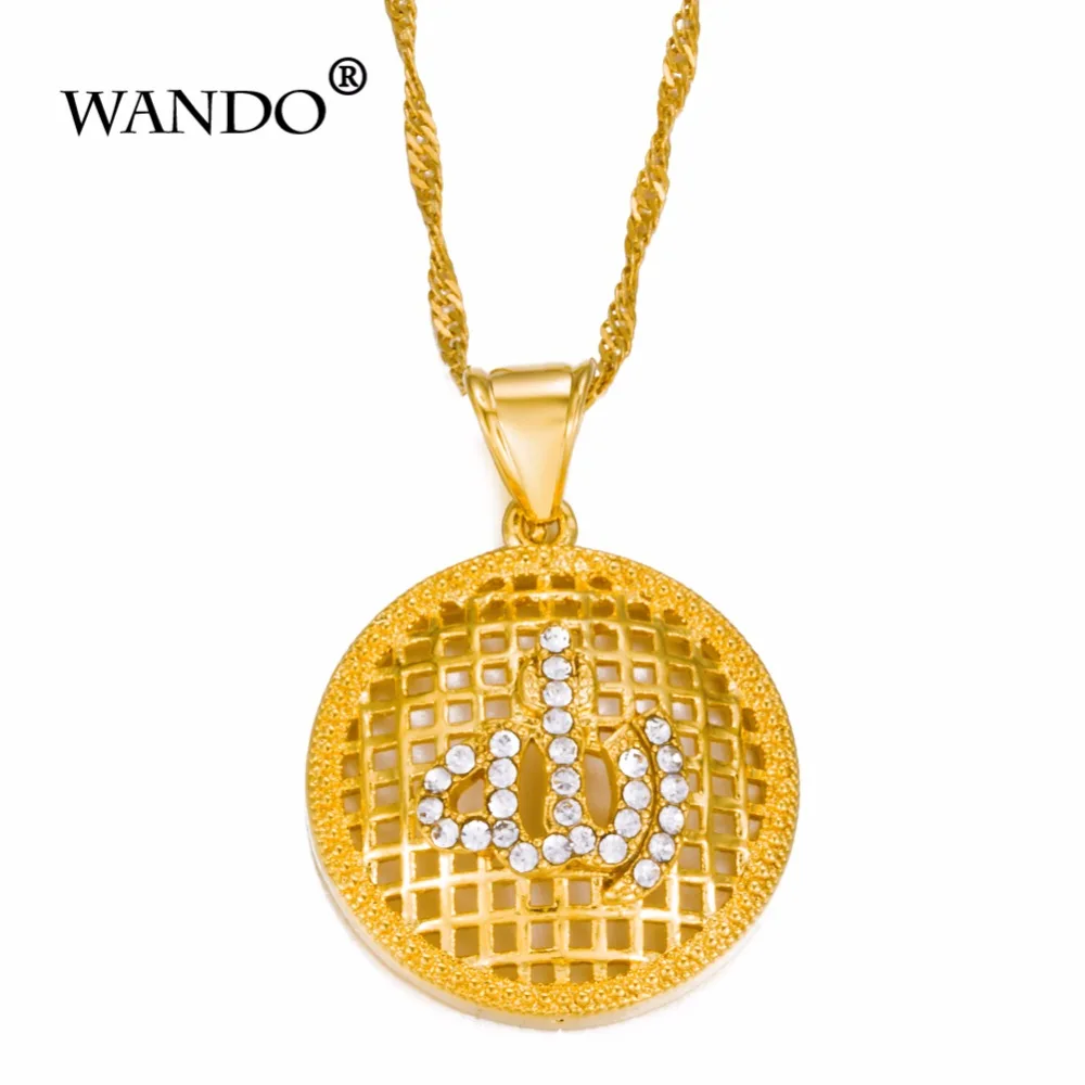 Золотистые подвески и ожерелья WANDO круглые арабские мусульманские ювелирные