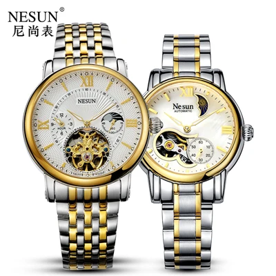 Item 5 Швейцарские часы Nesun Hollow Tourbillon для мужчин и женщин, роскошные брендовые автоматические механические часы для пар, сапфировые часы N9091L - Цвет: Item 5