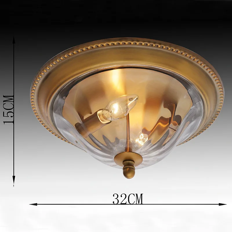 Винтажный потолочный светильник американский креативный медный лампа для