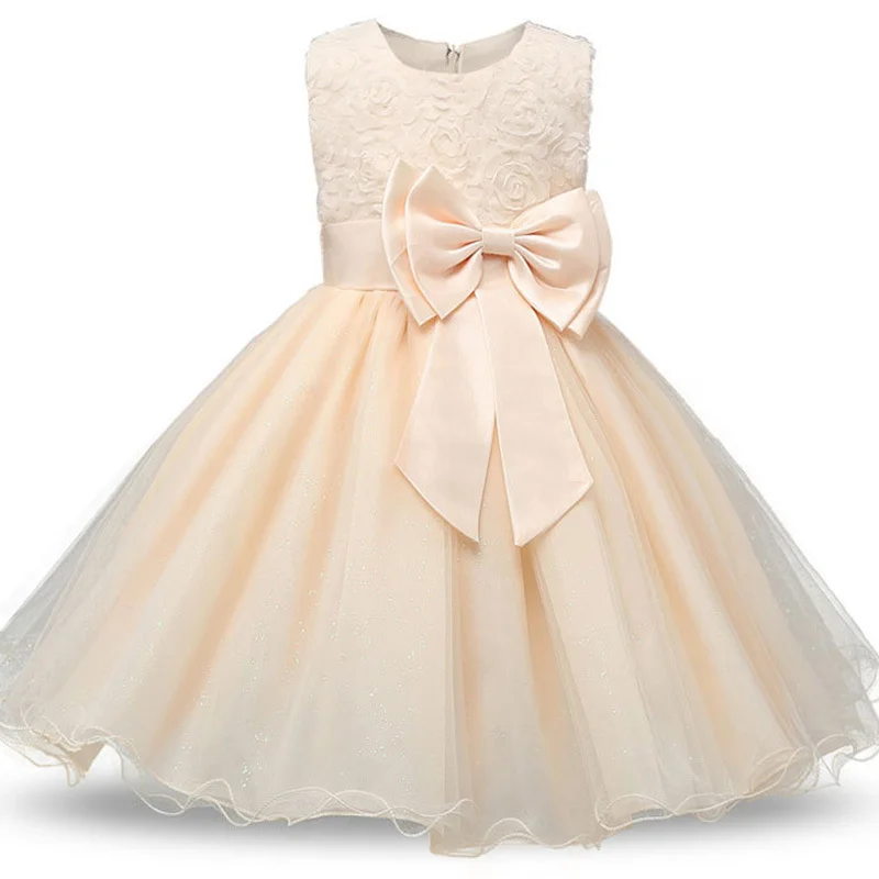 2019 г. Vestido платье принцессы с бантом и цветочным узором для маленьких девочек