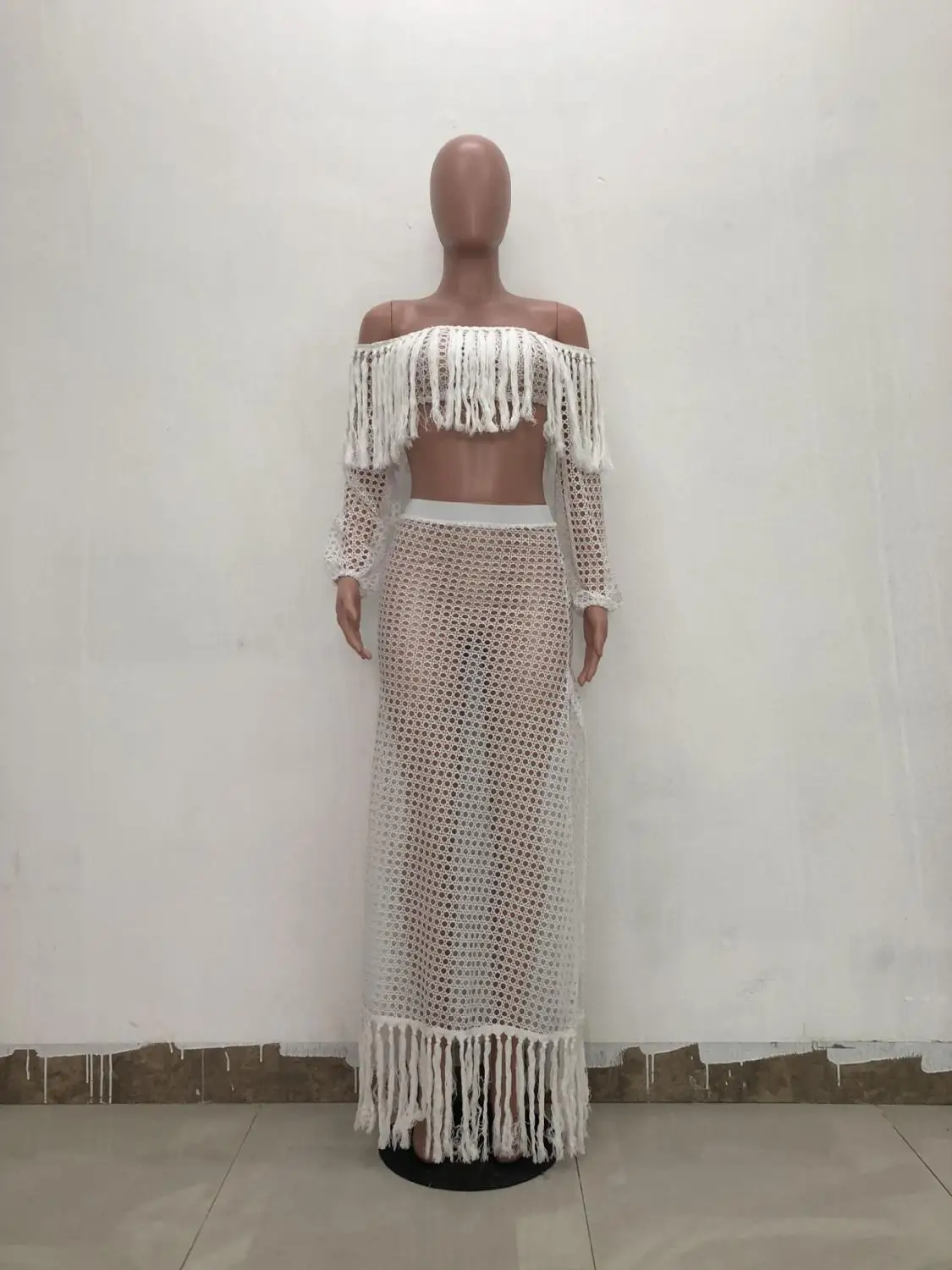 Новинка 2019 Пляжная накидка с кисточками в виде рыбьей сети комплекты Женский Топ