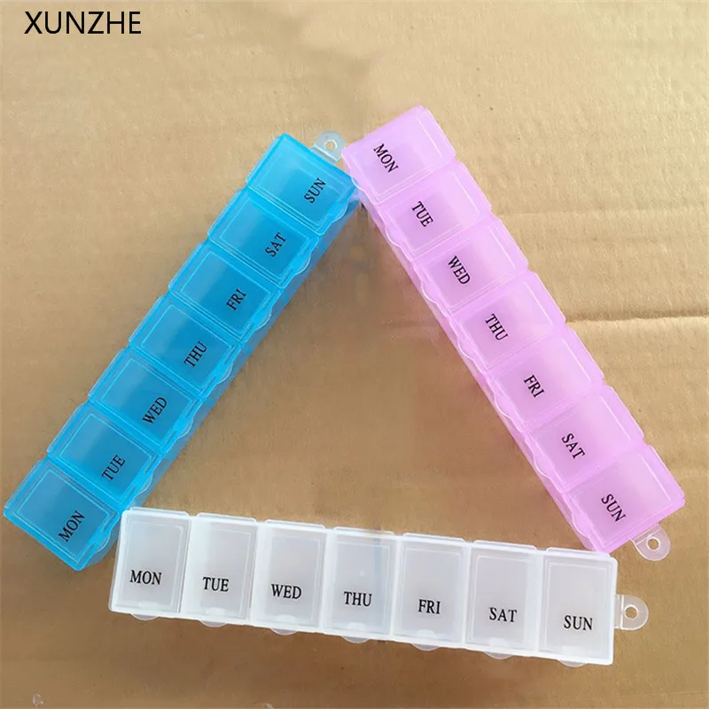 XUNZHE Transparent Medicine Container One Week 7 Days Pill Box Drugs Classify Storage Portable Travel Capsules Seal Holder | Дом и сад