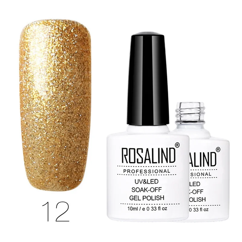 Rosalind, 10 мл, 01-58 цветов, Гель-лак для ногтей, белая бутылка, яркий красочный Гель-лак для стемпинга, УФ светодиодный Гель-лак - Цвет: 12