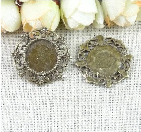 

RYQY25MM fit 14MM antique bronze pendant blanks tray / cameo cabochon blanks wholesale free shipping