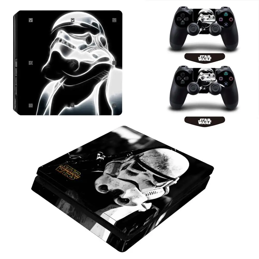 ARRKEO Звездные войны виниловая наклейка PS4 тонкая кожа Наклейка аксессуары для playstation 4 Slim консоль 2 контроллера Рождественский подарок - Цвет: Темно-синий