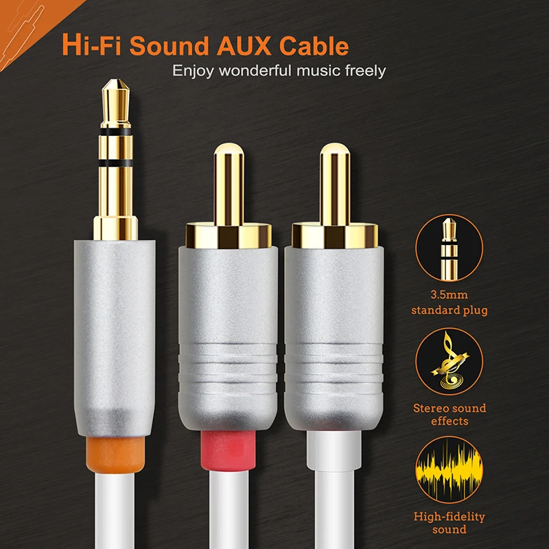 Кабель Cabletime 3 5 аудио в 2 RCA разъем мм AUX кабель для DJ усилителей сабвуфер микшер