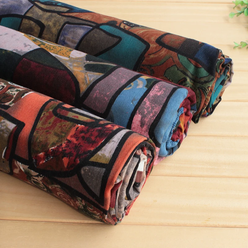 Хлопковая и льняная ткань для живописи маслом в этническом стиле летнее платье