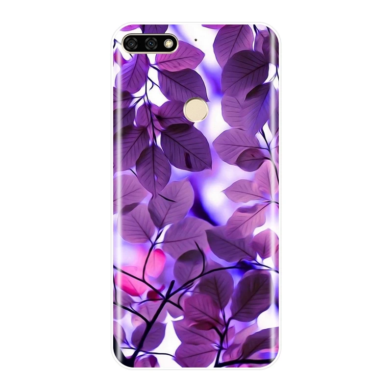 Мягкий силиконовый чехол для телефона Huawei Honor 7 8 9 10 Lite фиолетовая задняя крышка со
