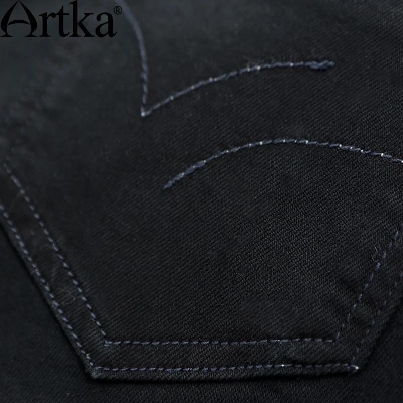 ARTKA женские летние новые однотонные облегающие универсальные джинсы винтажные