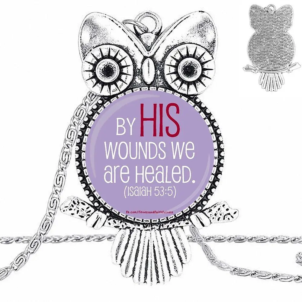 EJ глазурь для подарков девушкам на его раны мы здоровим Исая стеклянная подвеска