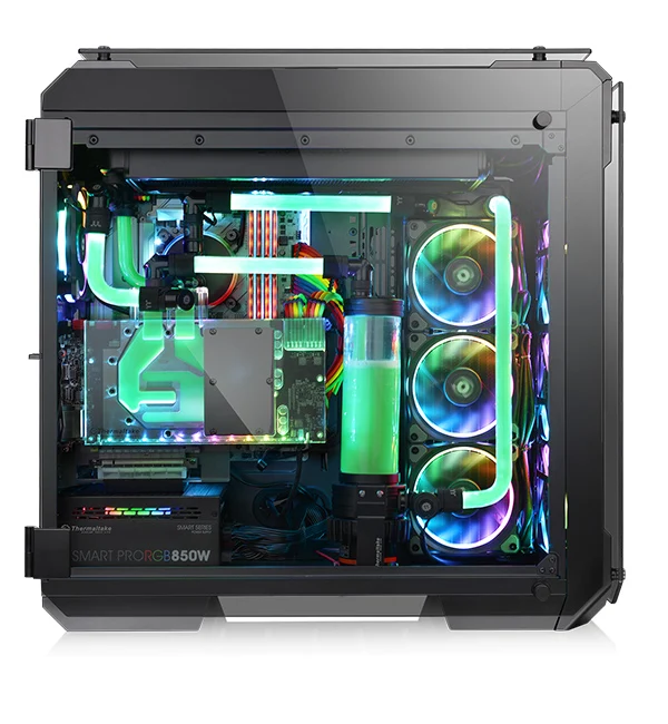 Tt View 71 TG/View 71 TG RGB шасси(3* RGB вентилятор/5 мм закаленное стекло/модульная/Поддержка 420 воды ряд