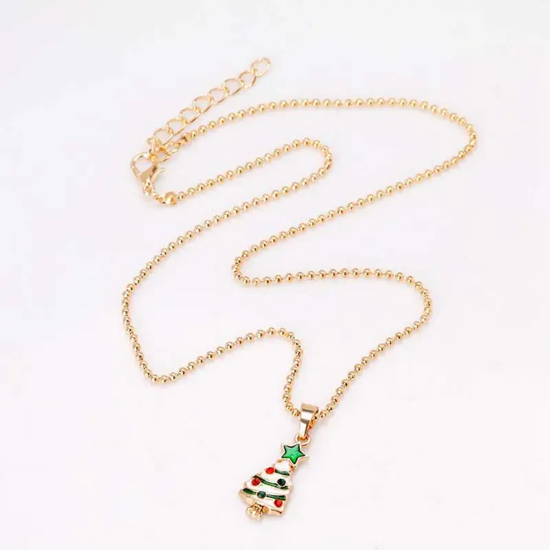 Christmas Necklaces Gold Tree Enamel Pendant Necklace for Women Gifts Party Jewellery | Украшения и аксессуары