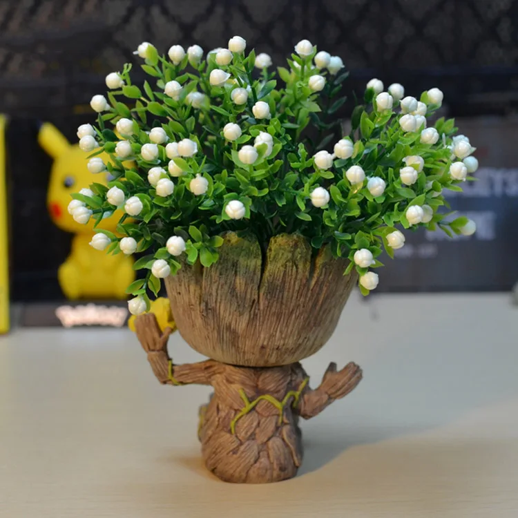 15 см Дерево человек ребенок Аниме фигурки кукол Penholder Grunt стражи галактики 2 Модель Герой ручка горшок и цветочный горшок игрушки