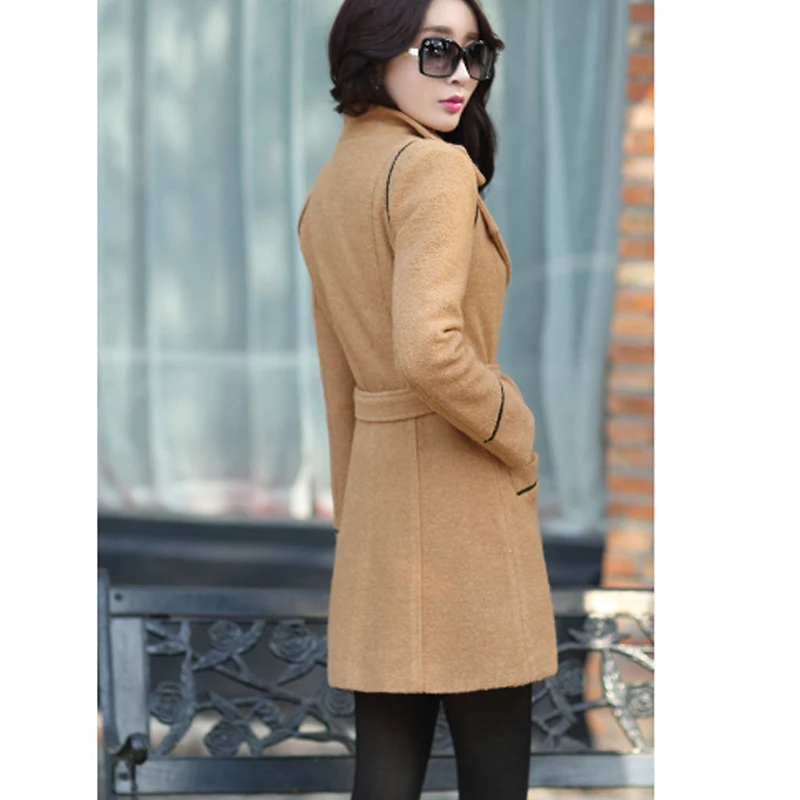 Женское длинное пальто TB7784 Осеннее и зимнее из толстой хлопковой шерсти