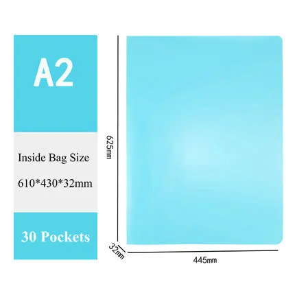 30 Pockets A2 бумажный Органайзер буклет Мульти Карманный мешок для документов рисунки картины дисплей книга - Цвет: 30 Pockets