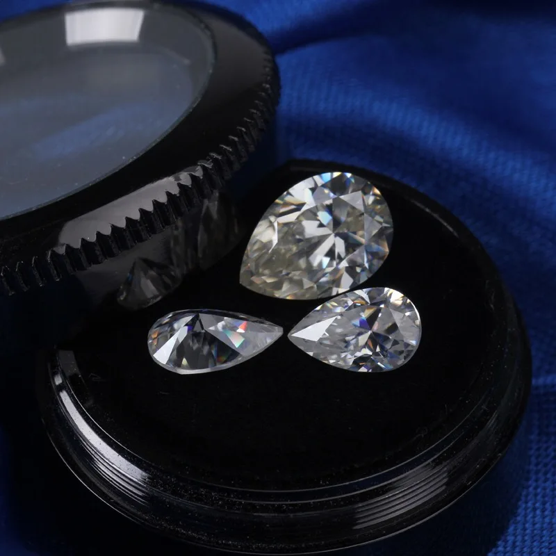 Тесты положительный 3x5 ~ 8x10 мм грушевидной формы E moissanites незакрепленный камень