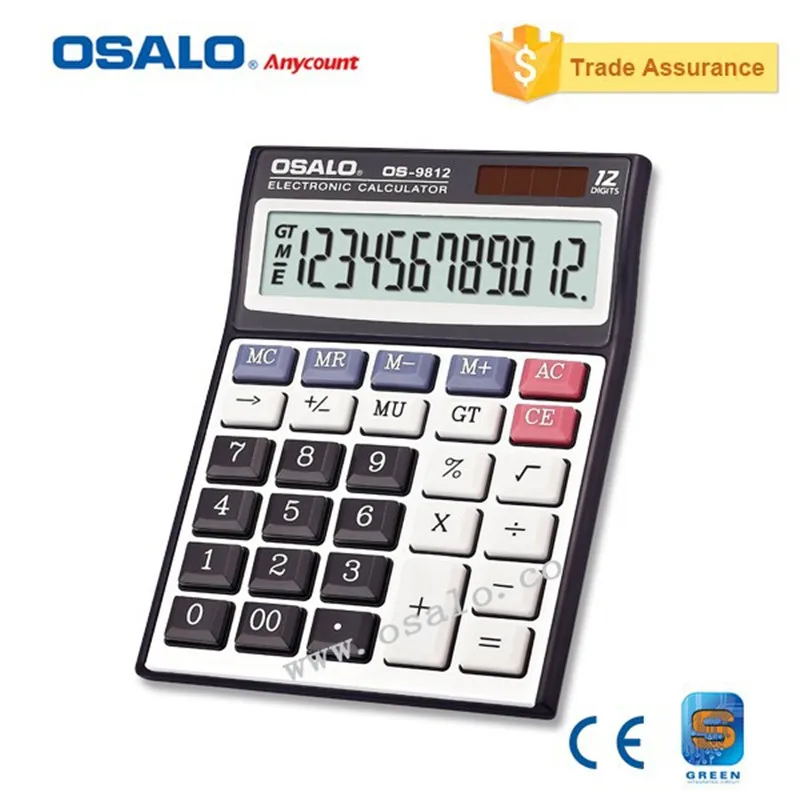 Osalo OS-9812VC красочные офис электронный калькулятор большой Дисплей Солнечный
