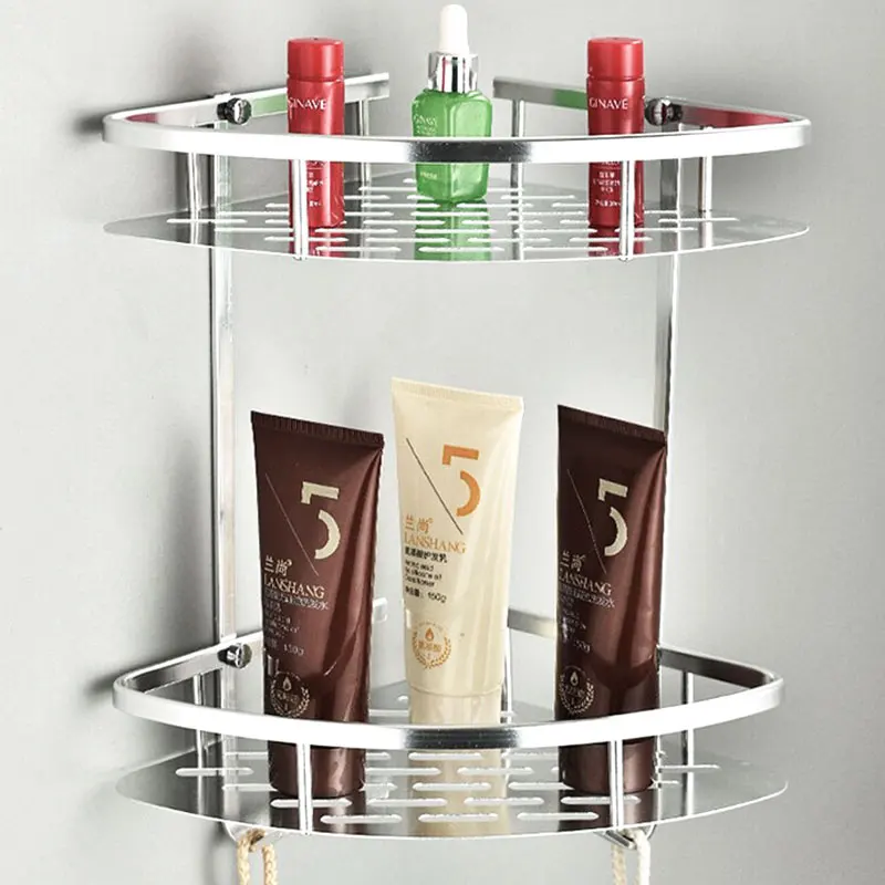Полка для ванной комнаты алюминиевая треугольная стойка аксессуары органайзер