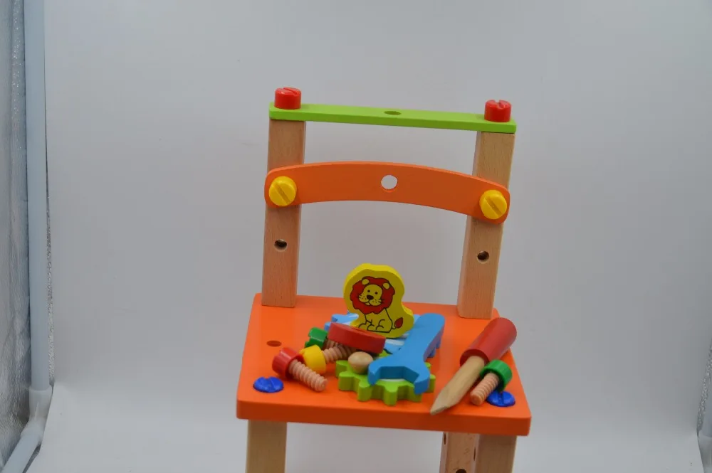 Детские съемные Деревянные игрушки многофункциональный стул разборка сборка