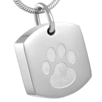 memorial jewelry gold color dog tag cremation urn necklace stainless steel keepsake ashes pendant with pet paw free funnel kit
