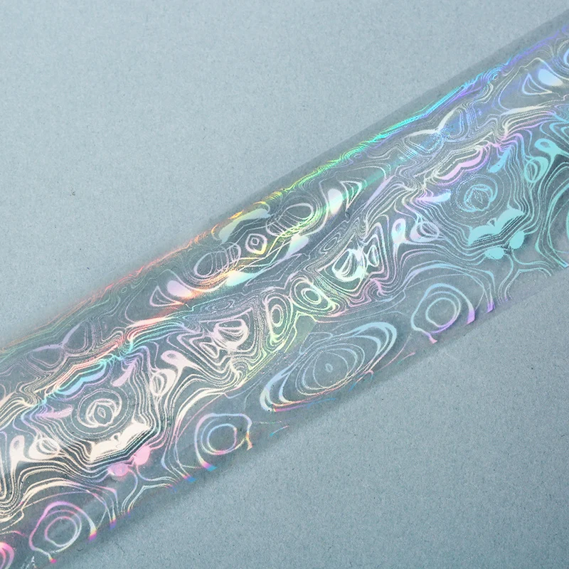 Новинка 2017 1 рулон 4*100 см серебристая голографическая прозрачная волнистая