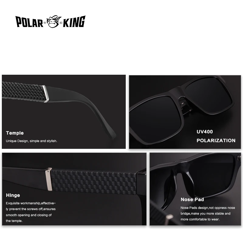POLARKING Марка Поляризованные Солнцезащитные Очки Мужчины Круглый Квадрат