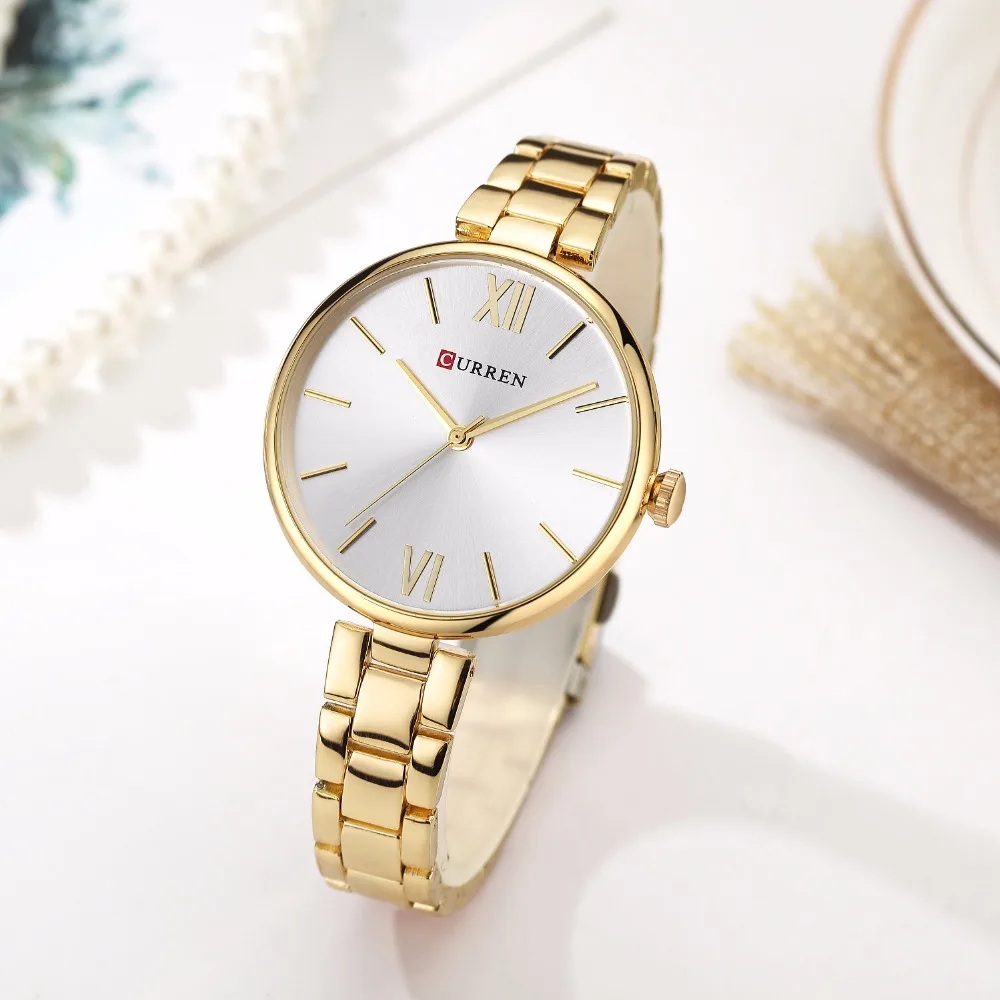 CURREN женские часы Montre Femme Модные браслет из нержавеющей стали с большим