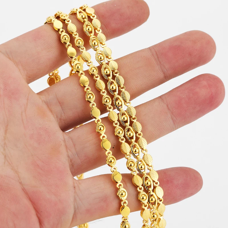 Ожерелье Байкер 45 см. золотая цепочка из цветных шариков для мужчин в стиле хип