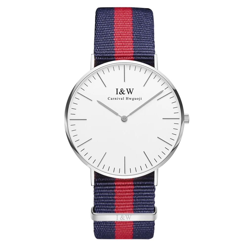 IW 8758g 2 мужские и женские кварцевые часы Ткань Классический Кентербери