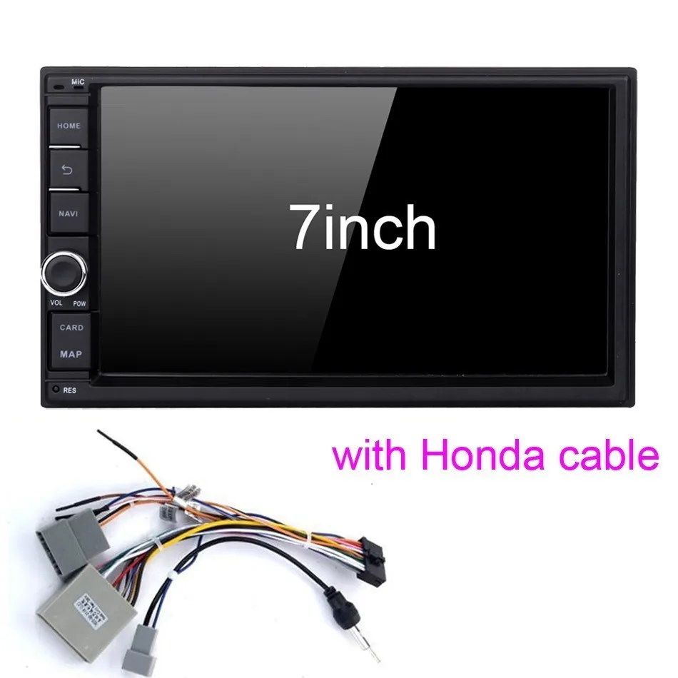 4G with Honda cable Android 8,0 Универсальный двойной 2 Din для Nissan VW Toyota аудио стерео gps Навигатор Радио автомобильный мультимедийный панельный размер 178*100 мм - Цвет: 4G with Honda cable