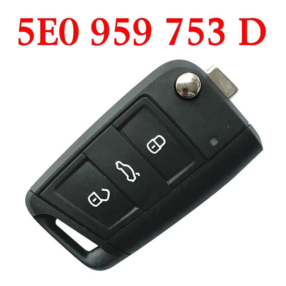 3 кнопки 434 MHz MQB тип флип-пульт дистанционного ключа для Skoda Octavia 2012-5E0 959 753 D(5E0 959 752
