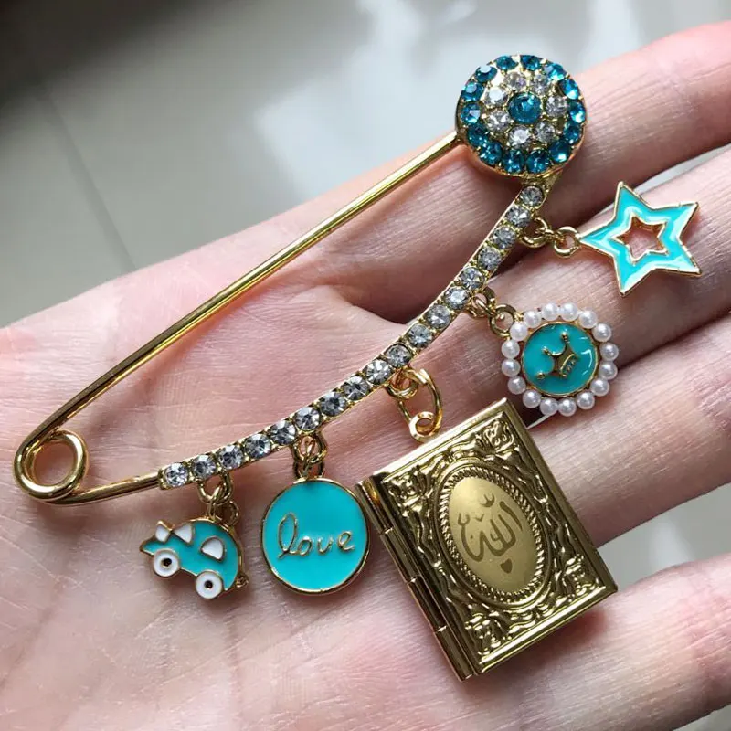 Мусульманский мусульманский семейный Коран Аллах нержавеющая детская булавка |
