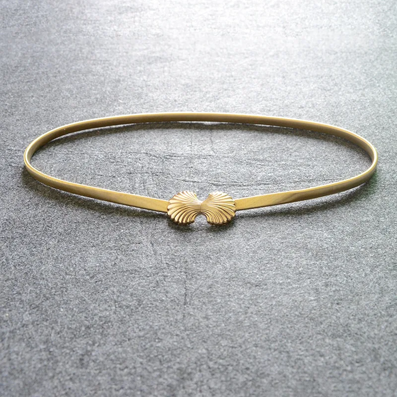 Женский винтажный пояс с металлической цепочкой Модный стильный золотым