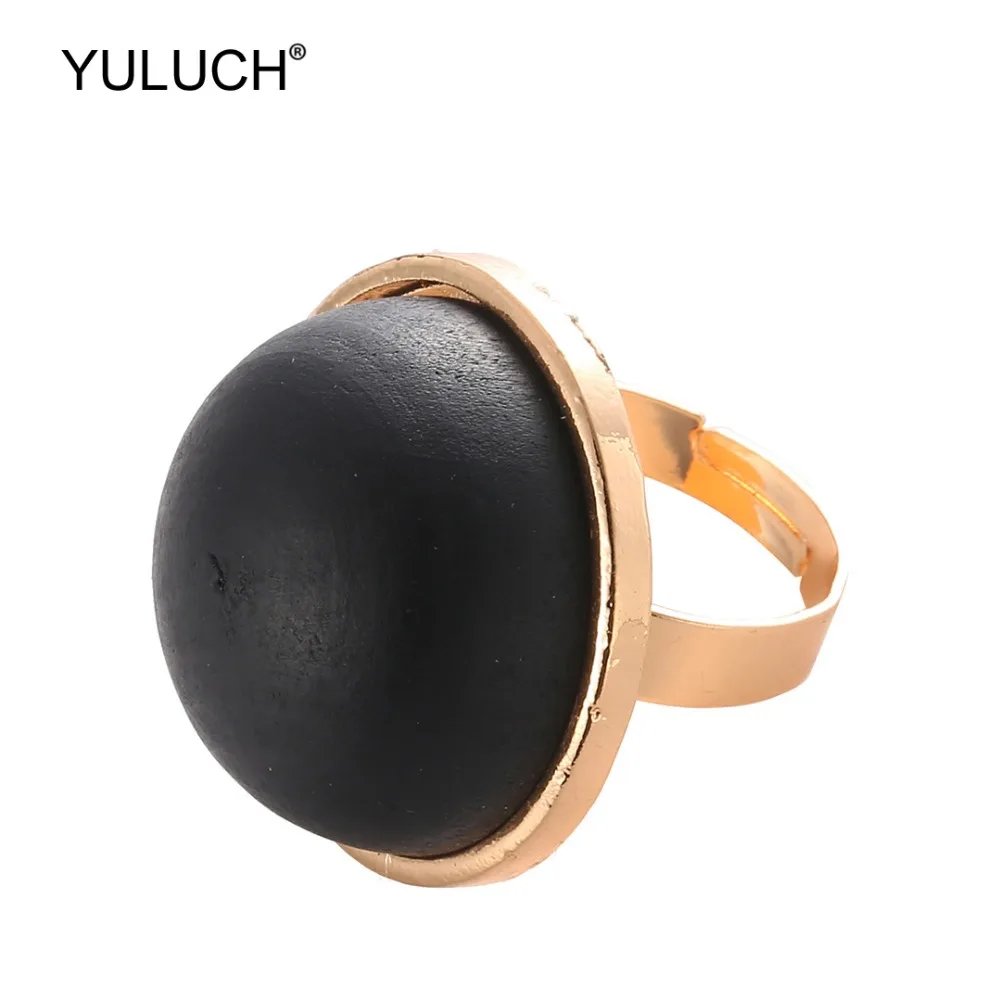 Модные красочные большие круглые деревянные кольца YULUCH элегантные