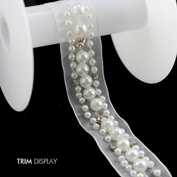 Украшенные бисером хрустальные жемчужины Стразы кружевная Лента отделка