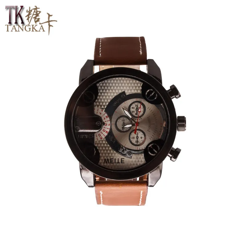 

Новинка 2019, стильные мужские часы, песочные часы из нержавеющей стали, зеркальные кварцевые кожаные часы