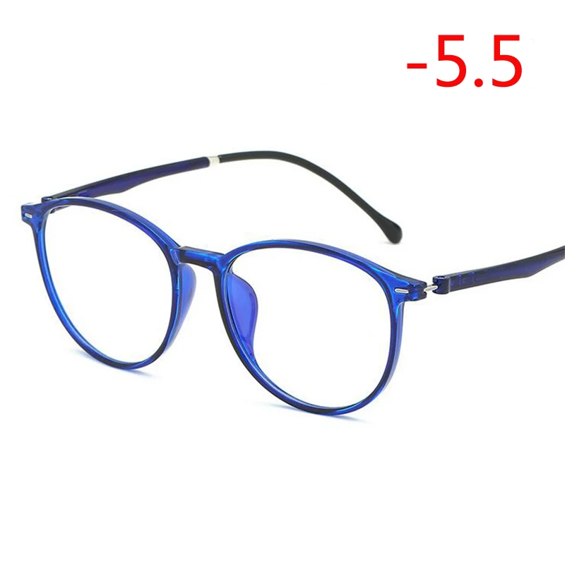Myopia 550 Рецептурные-0,5-1,0-1,5-6,0 ретро овальные готовые очки для близорукости унисекс сверхлегкие близорукие очки - Цвет оправы: Myopia 550